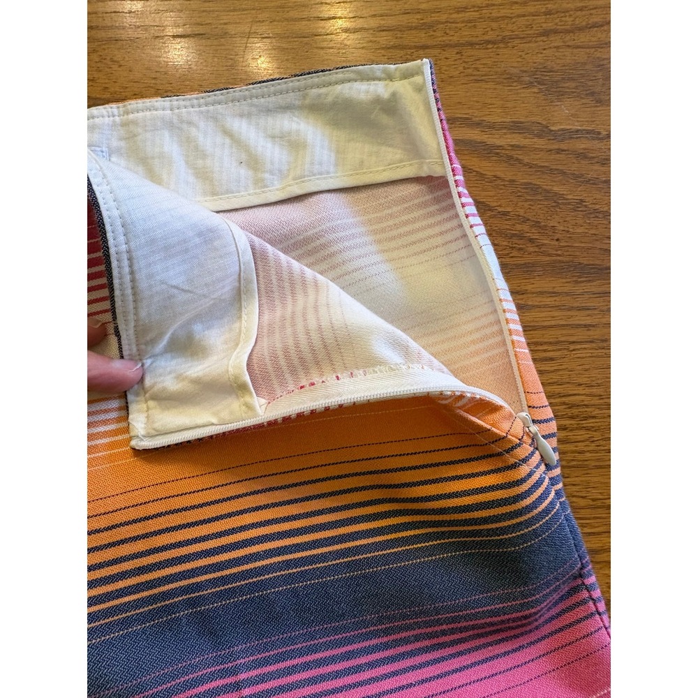 Trina Turk Women Pink Orange Striped Wide Leg Trousers Size 4 Boho Y2K Coastal - Picture 4 of 10